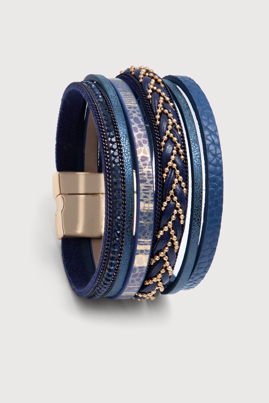 Braided Leather Multi Strand Bracelet | SAACHI