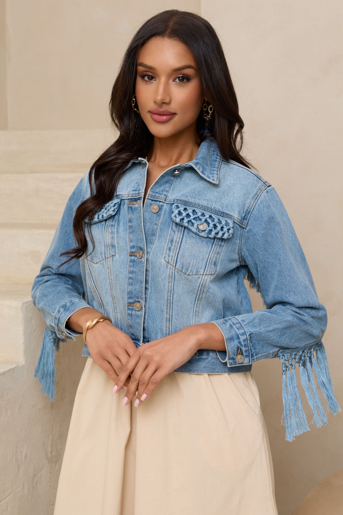 完売品CREDONA TWO POCKET DENIM JACKET Woven Pocket Denim Jacket – SAACHI