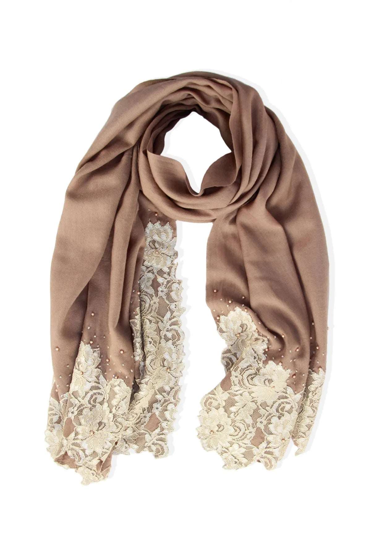 Beaded Floral Embroidered Scarf – SAACHI
