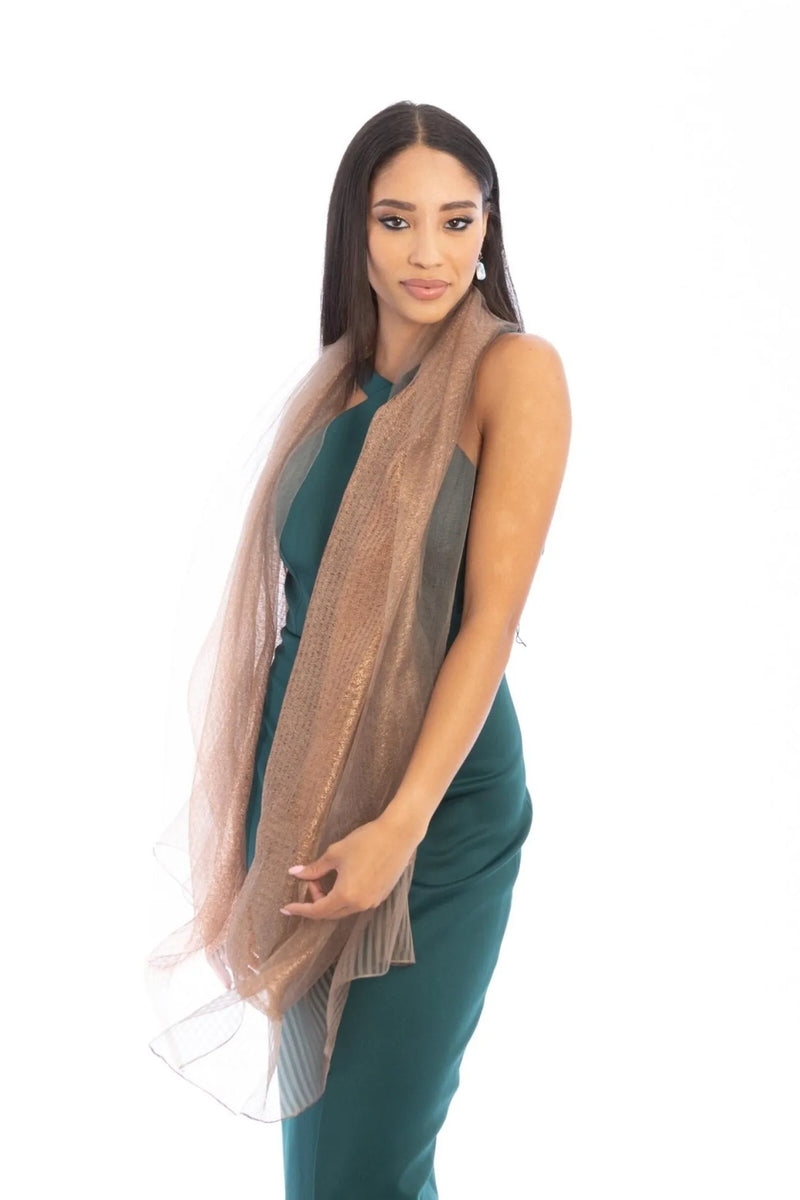 Unique duet of women's chiffon scarf 100% silk