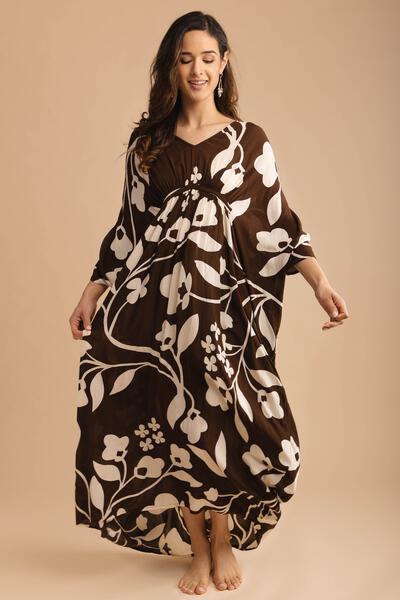 Bold Floral Kaftan Maxi