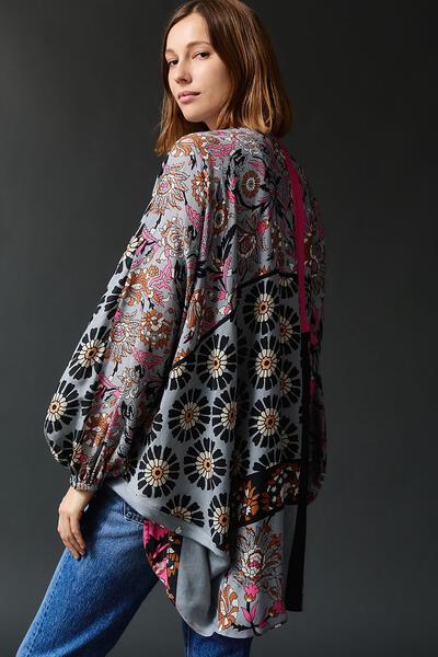 Abstract Floral Kimono Short