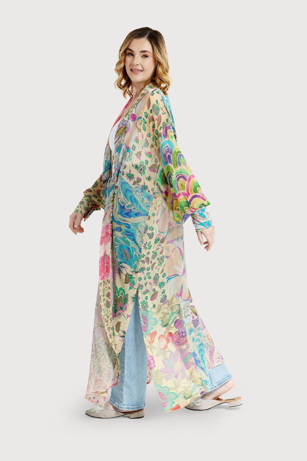 Spring Floral Patchwork Kimono Multi