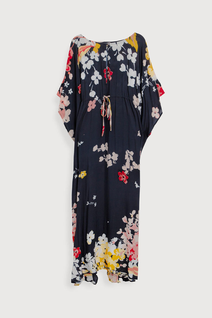 Aztec Floral Keyhole Kaftan Black Combo