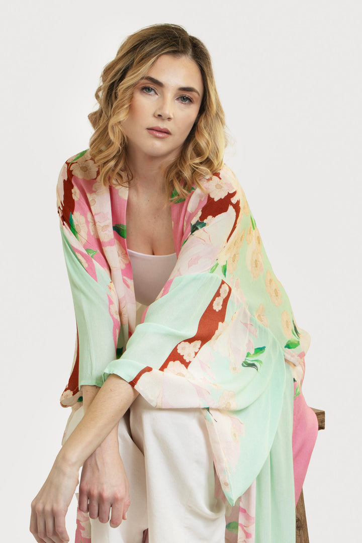 Springtime Florals Kimono Pink Combo