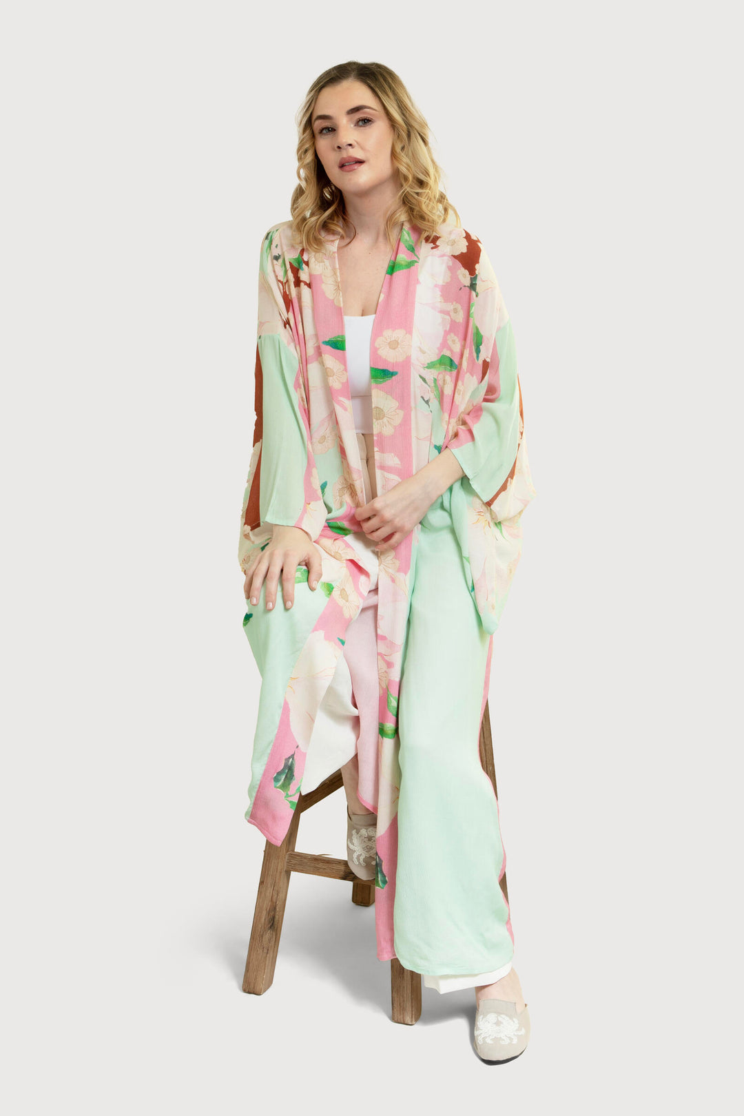 Springtime Florals Kimono Pink Combo