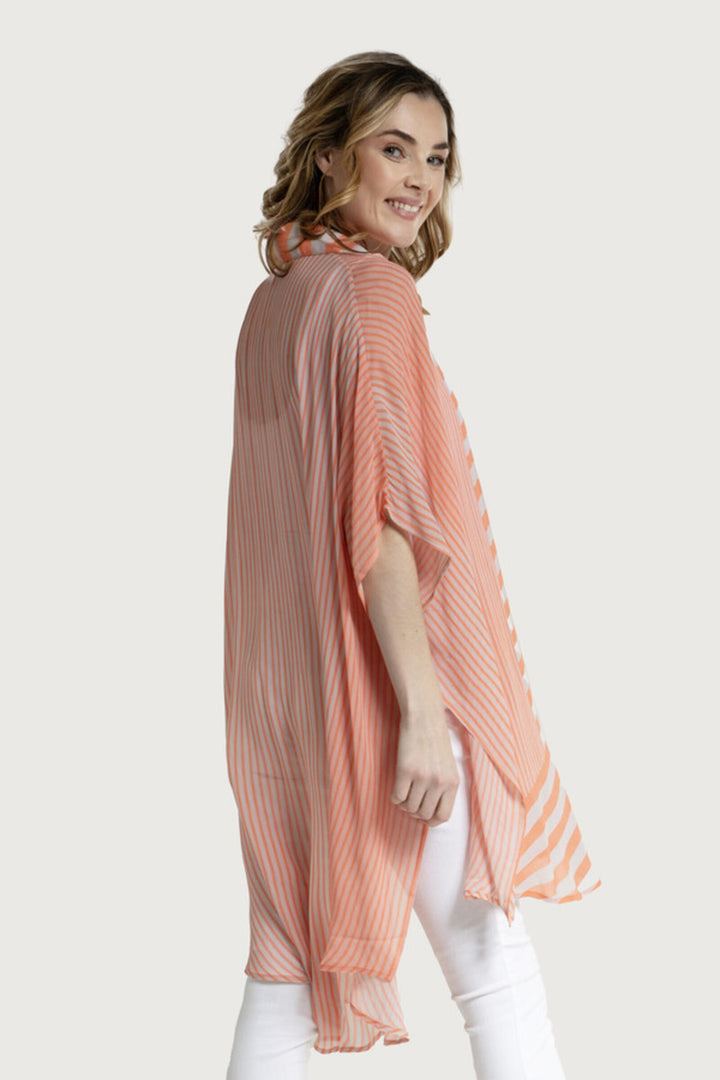 Oversized Striped Shirt Orange