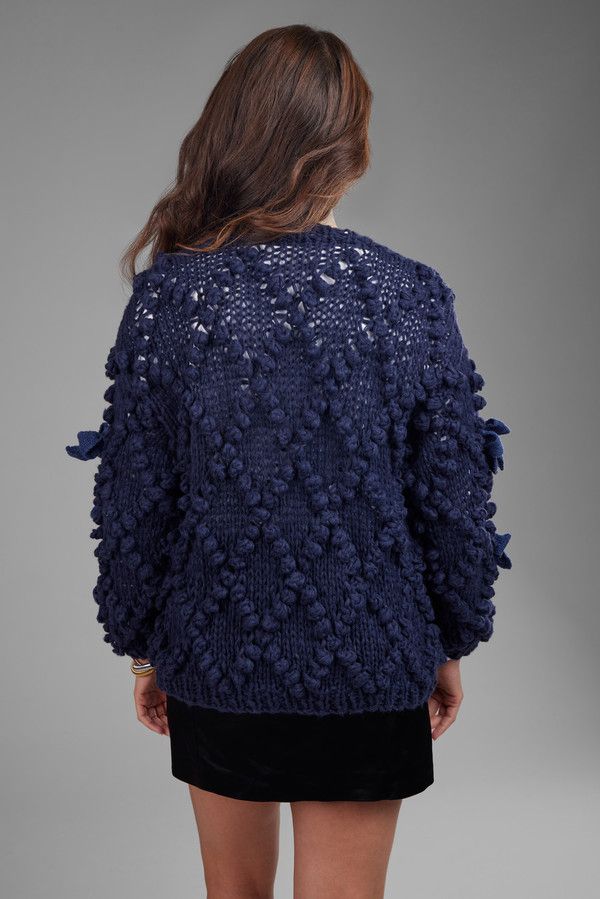 Foxey/Lady Bow Cardigan/38/ネイビー Tie Front Cardigan – Shoptiques