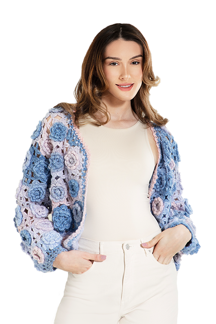 Crochet Floral Pattern Cardigan