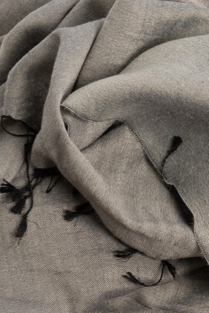 Silk Cotton Scarf Dark Gray