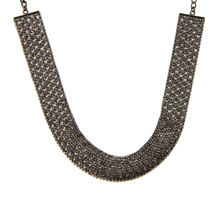 Austrian Crystal Collar Necklace Dim Gray