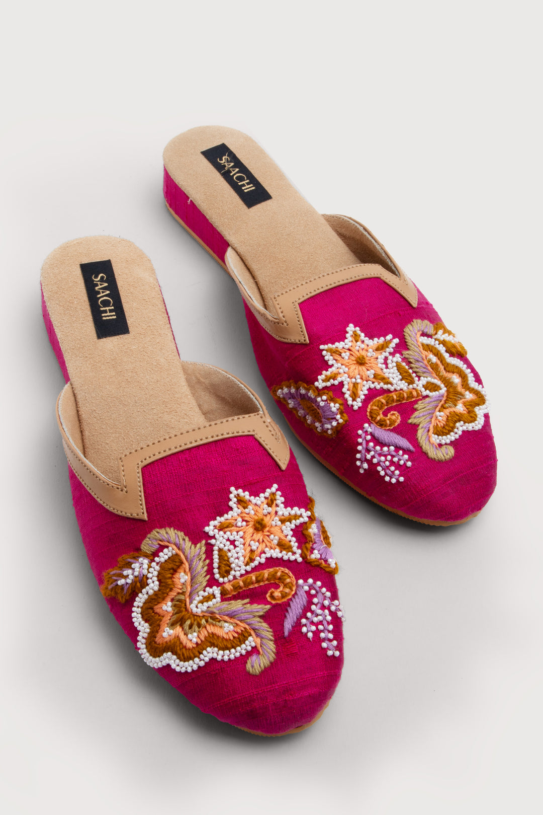 70's Magenta Embroidered Mule
