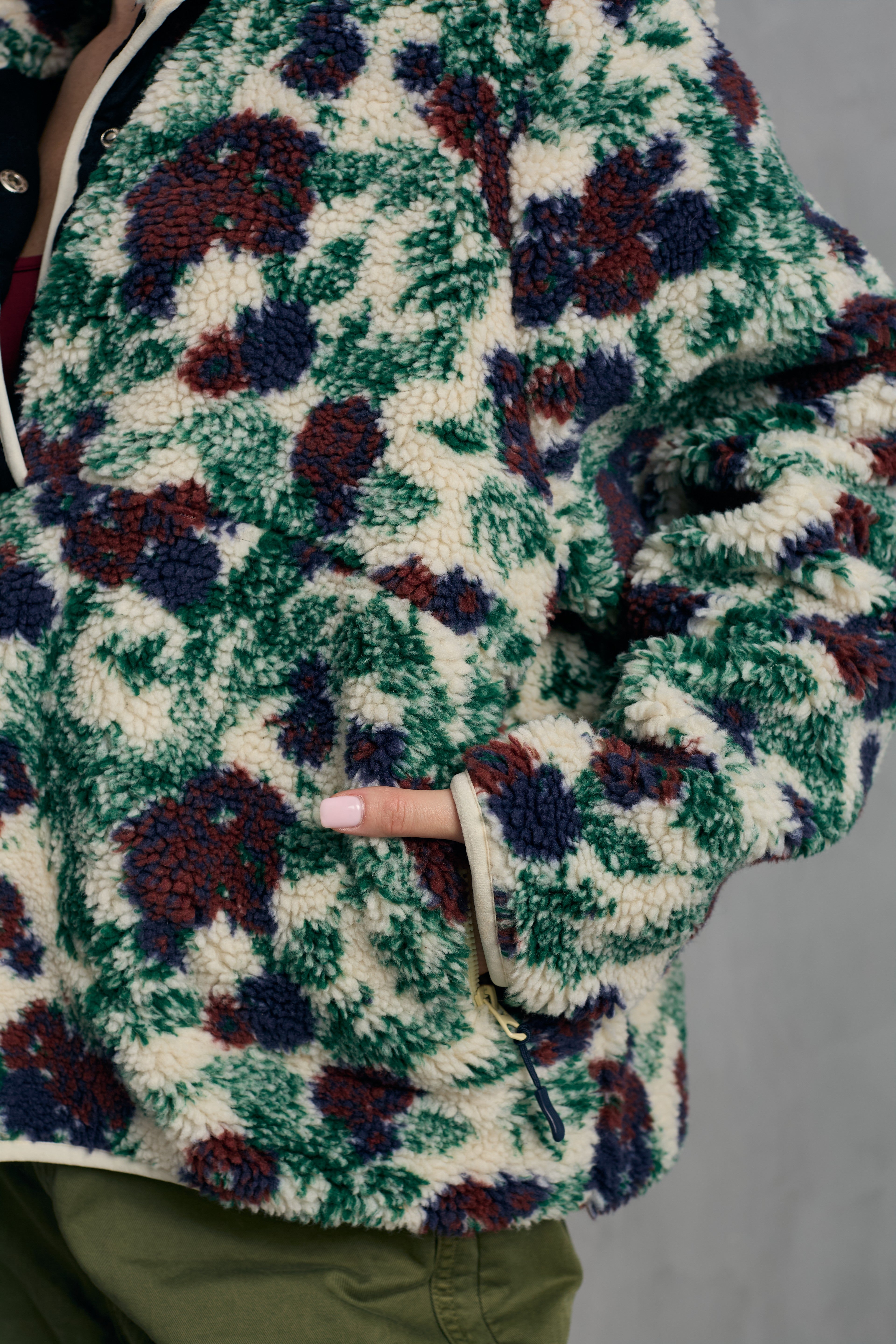 Floral Sherpa Pullover Jacket – SAACHI