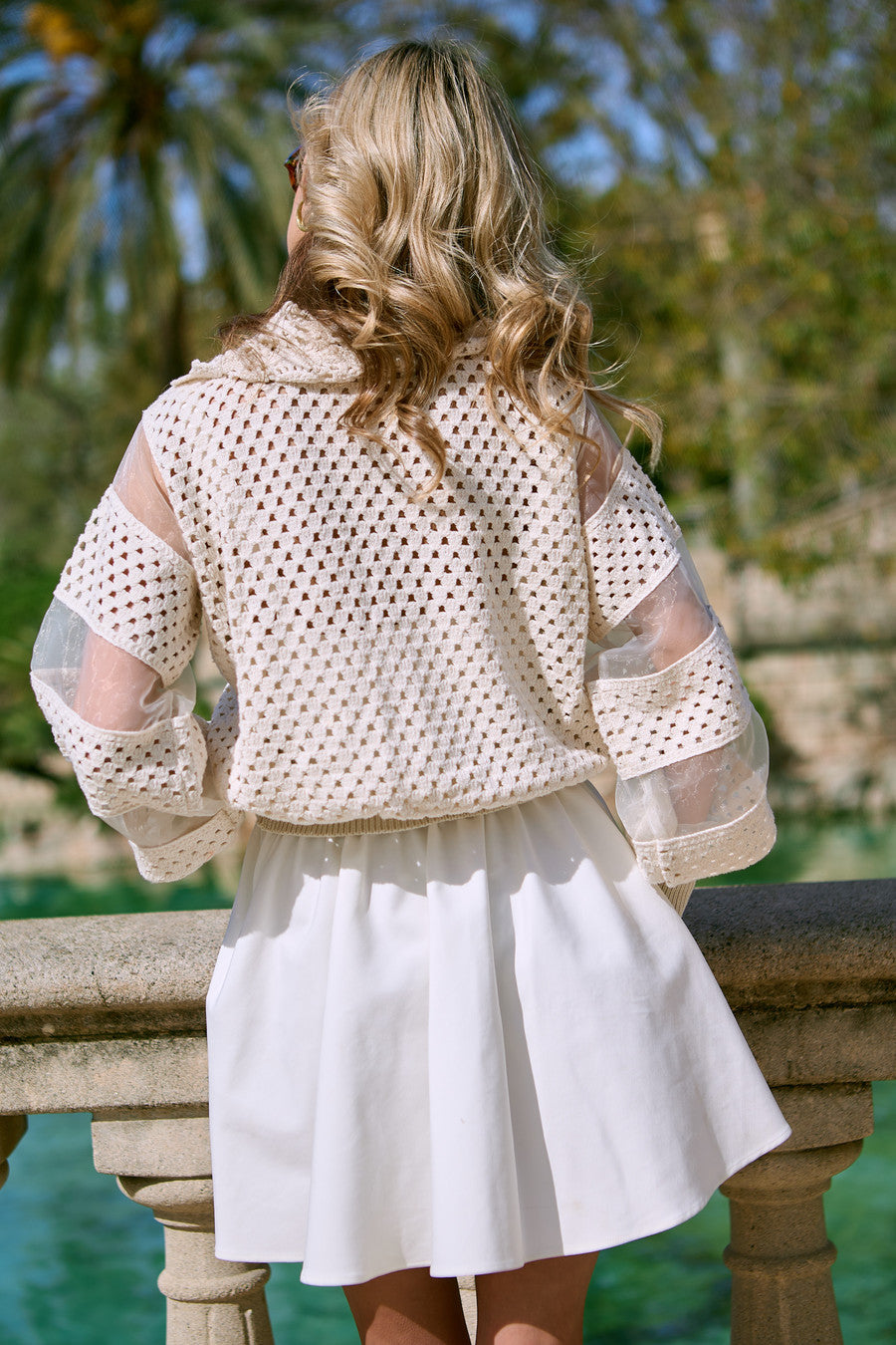 Hand Crochet Sheer Button Cardigan | SAACHI