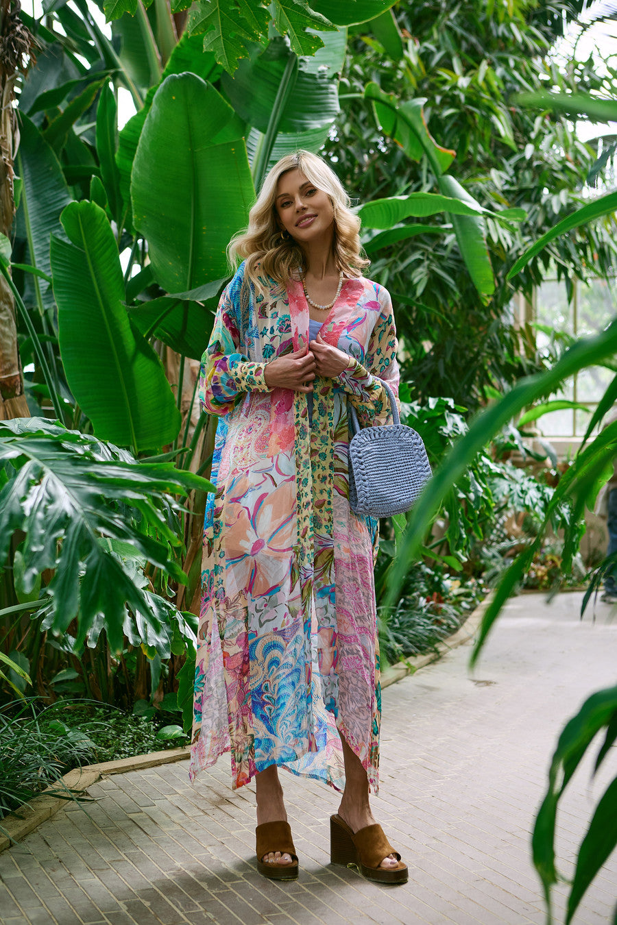floral patch maxi dress Floral Patch Long Kimono – SAACHI