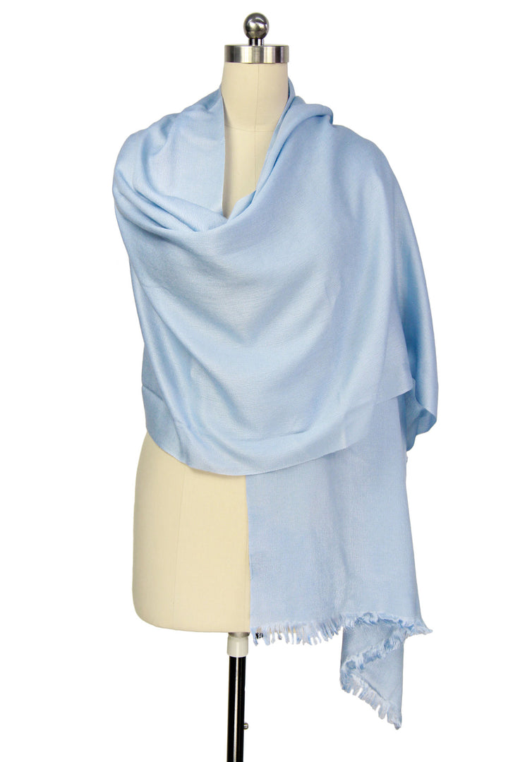 Cashmere Silk Scarf - SAACHI - Light Sky Blue - Scarf