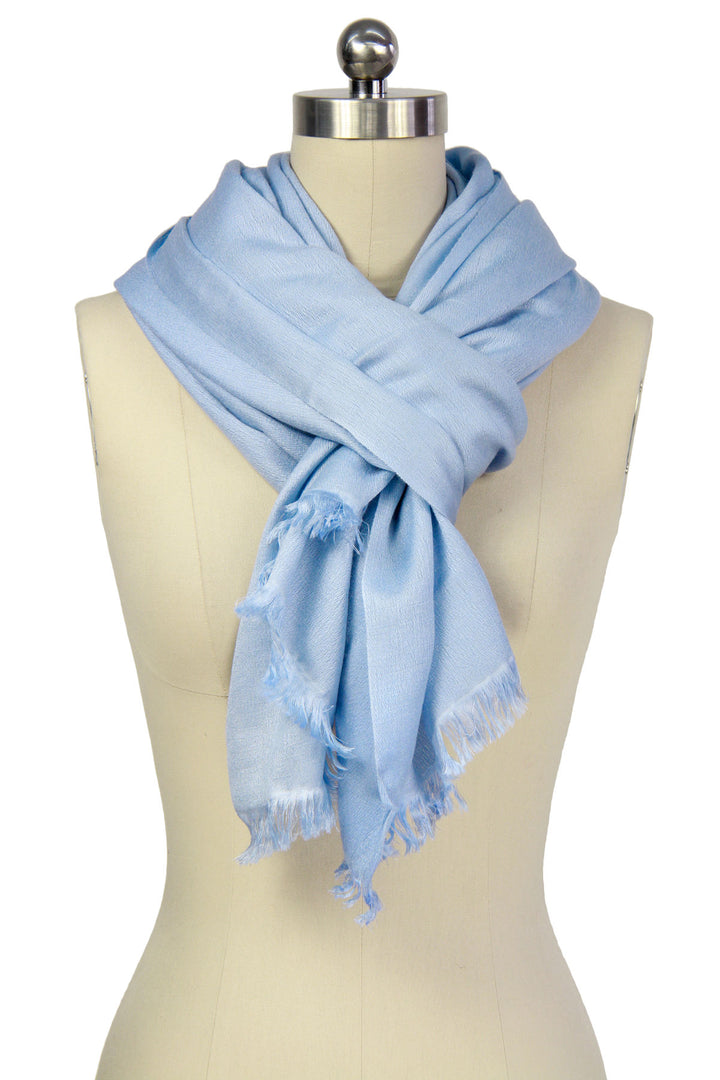 Cashmere Silk Scarf - SAACHI - Light Sky Blue - Scarf