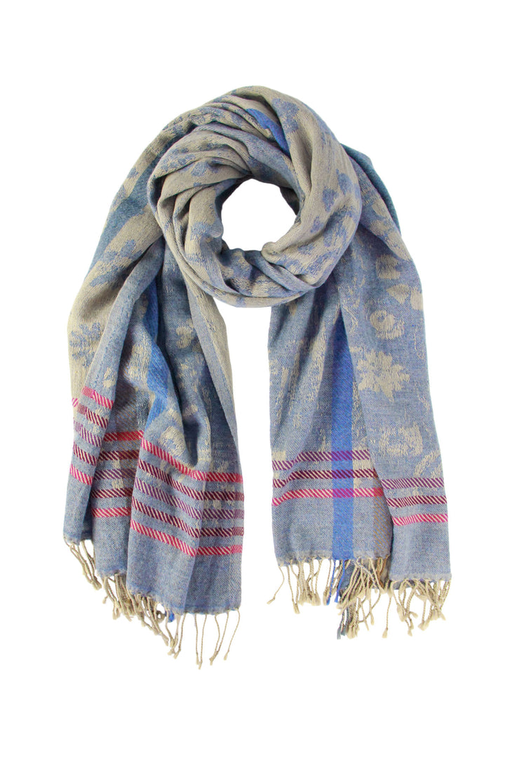 Denim Multi Patterned Reversible Scarf