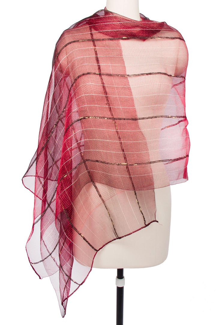 Sheer Sequin Silk Scarf