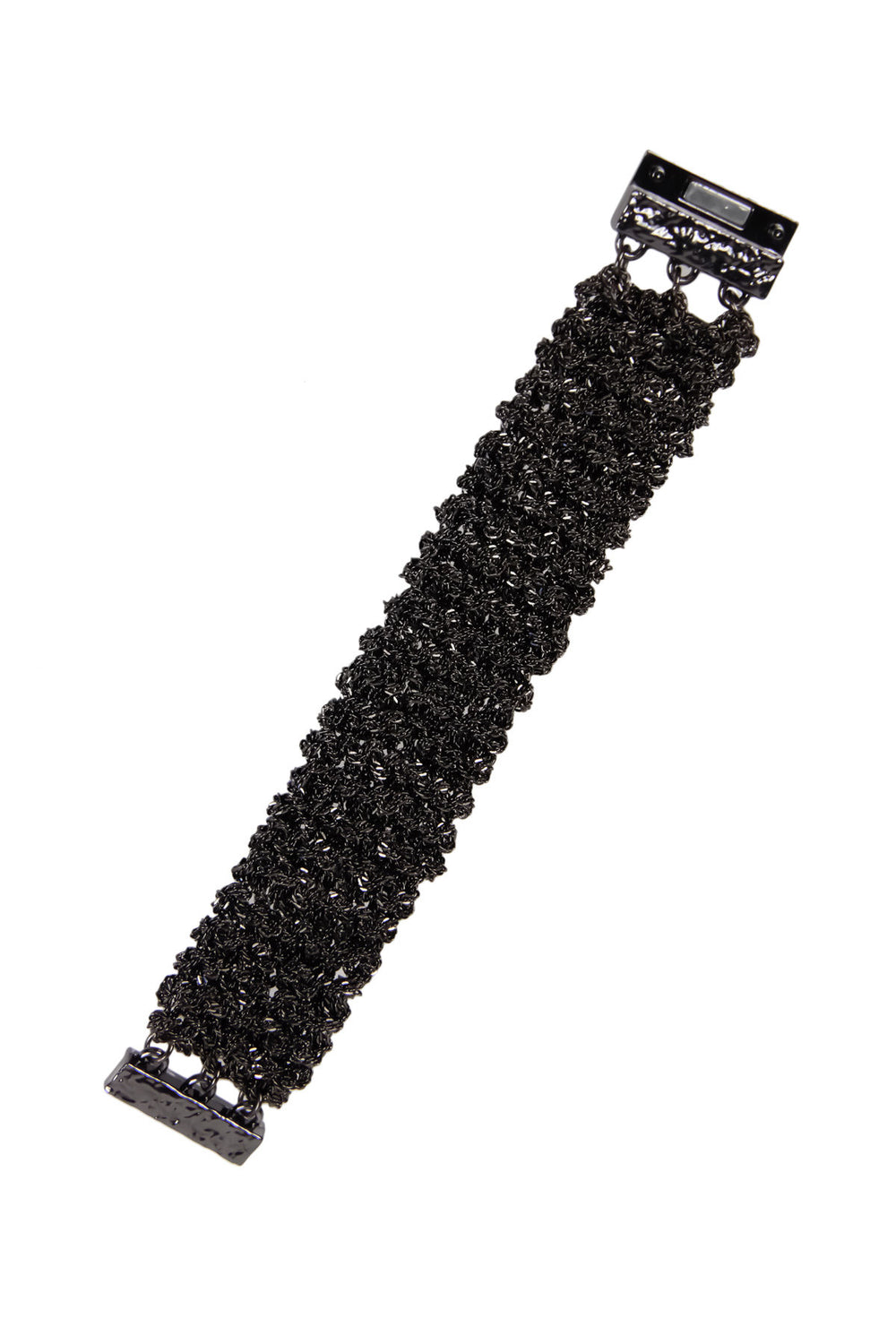 Crochet Chain Statement Bracelet Black