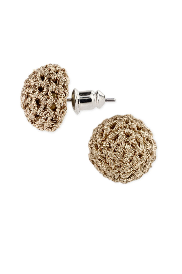 Metallic Crochet Stud Earring Gold
