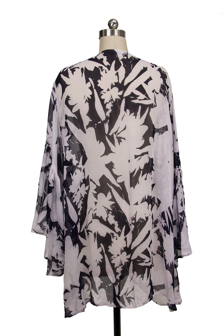 Dreamy Afternoon Flare Sleeve Floral Cocoon Kimono