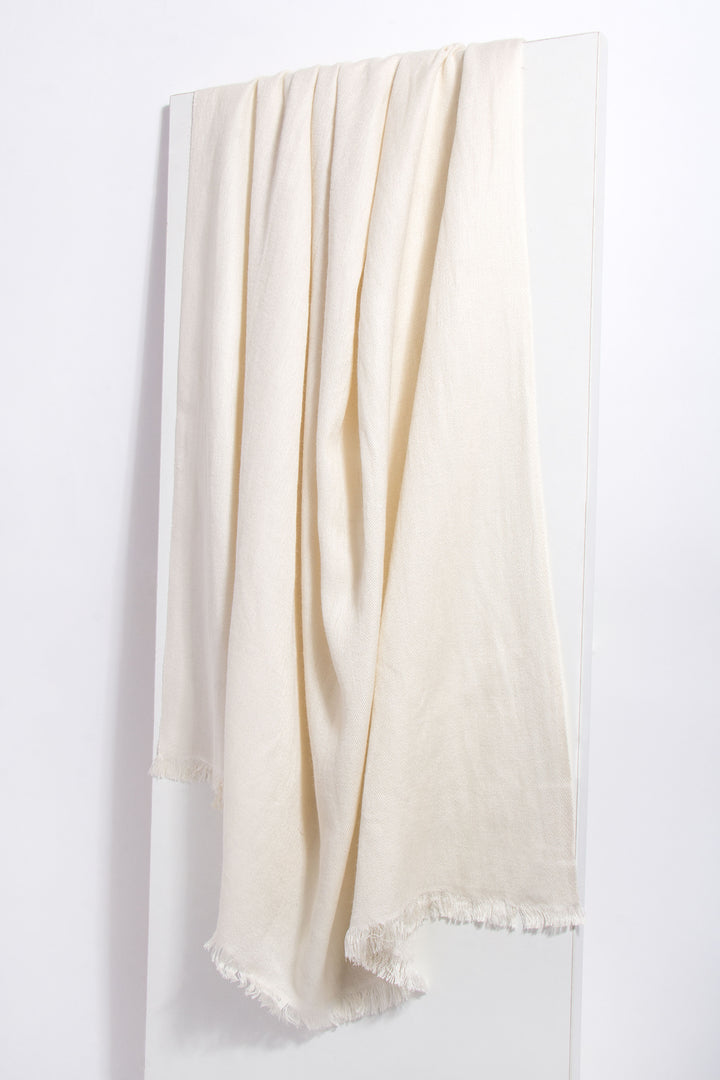 Cashmere Silk Scarf - SAACHI - Ivory - Scarf