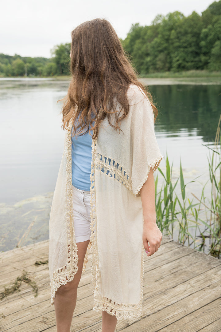 Costa Crochet Kimono Cover Up