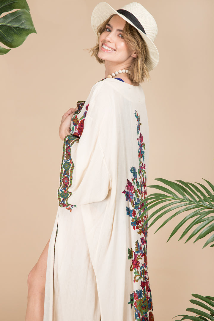 Long Floral Kimono Cover