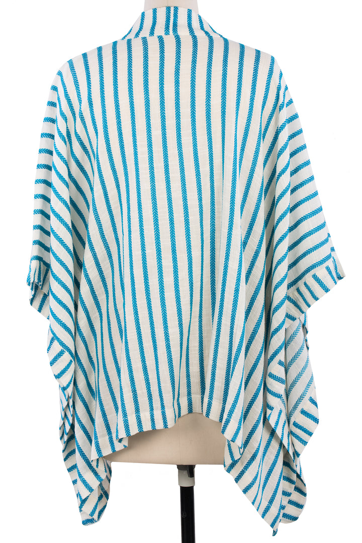 Bay Breeze Striped Kimono Turquoise