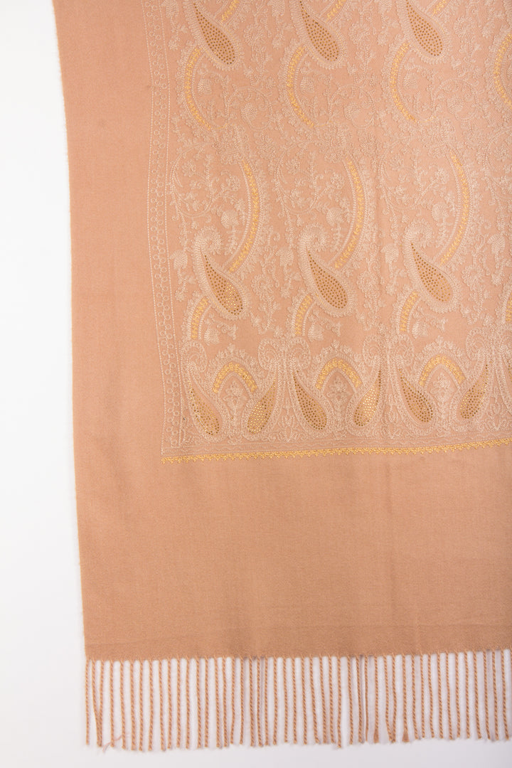 Shimmering Embroidered Reversible Scarf