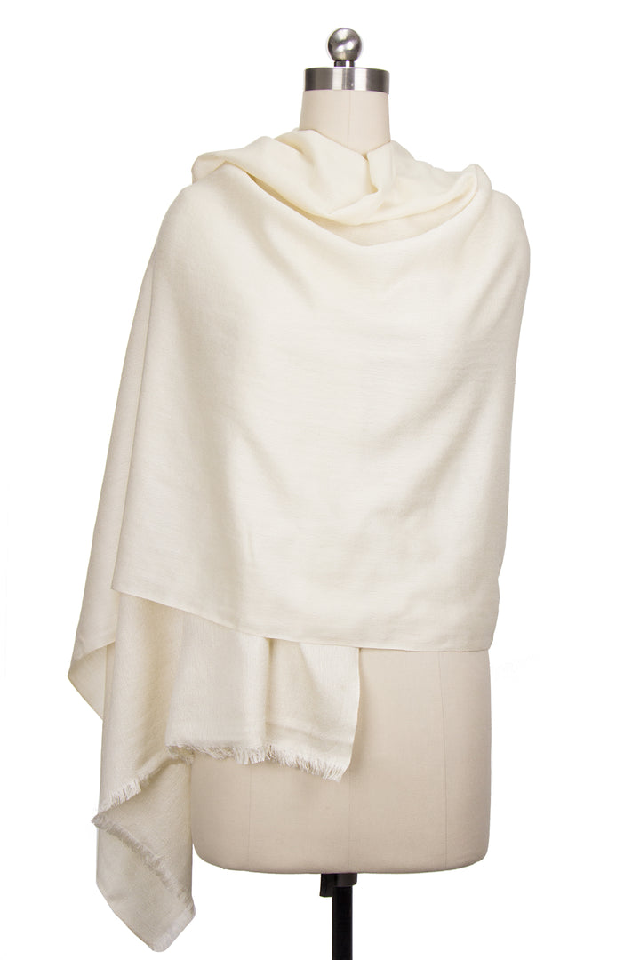 Cashmere Silk Scarf - SAACHI - Ivory - Scarf