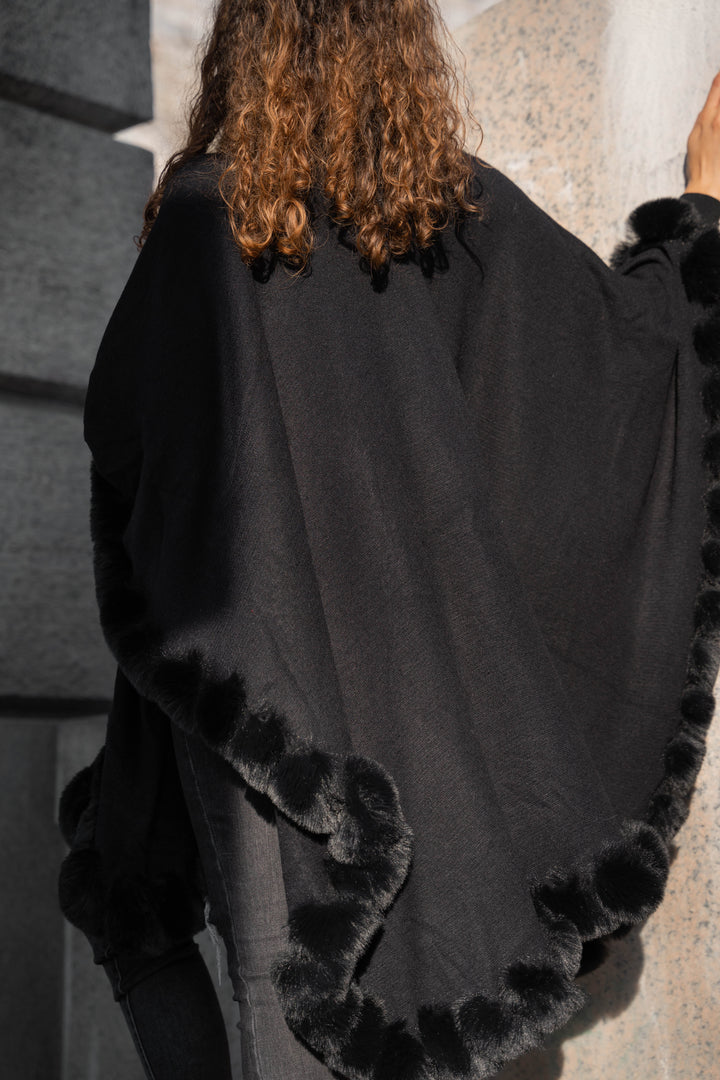 Faux Fur Cape Kimono