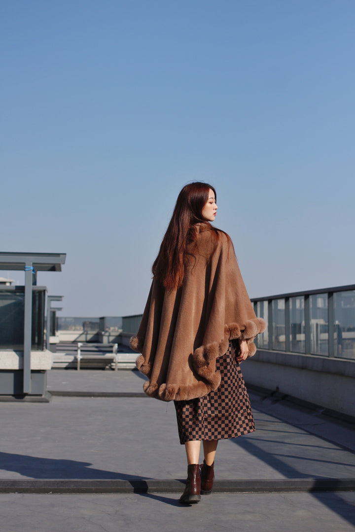 Faux Fur Cape Kimono