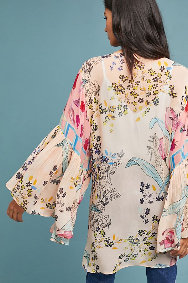 Mystical Garden Ruffle Sleeve Kimono