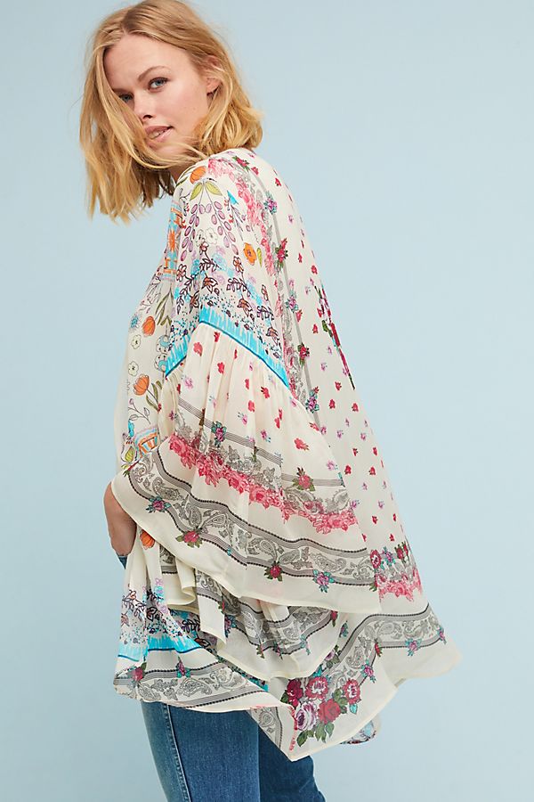 Mystical Garden Ruffle Sleeve Kimono