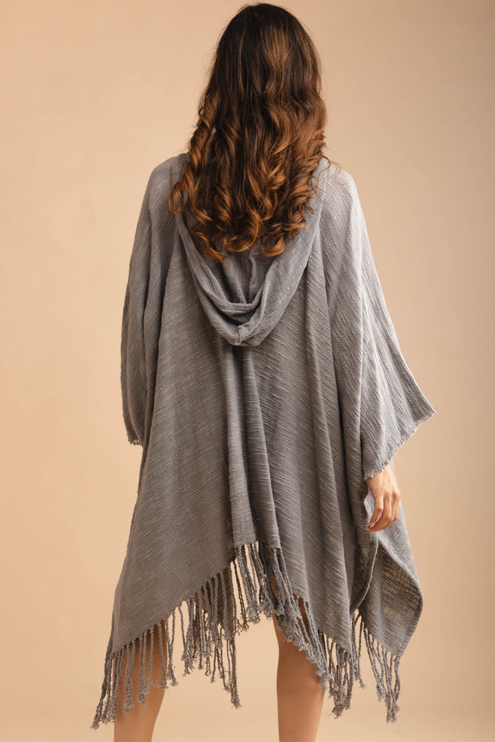 Cotton Fringed Kimono Cover Up