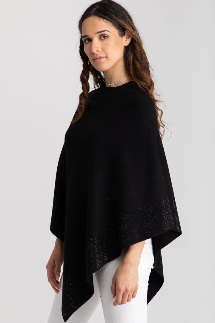 Rhinestone Border Poncho