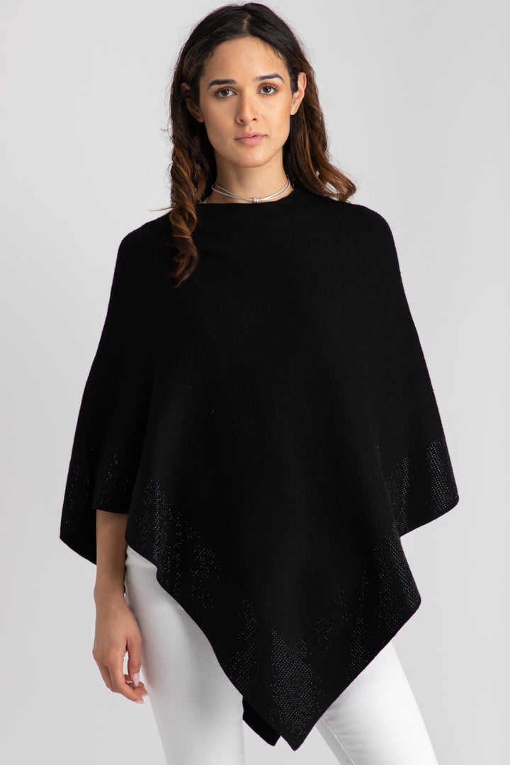 Rhinestone Border Poncho