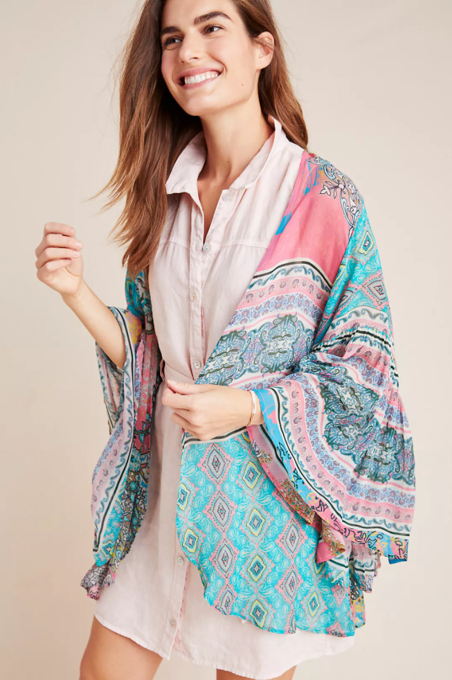 Mystical Garden Ruffle Sleeve Kimono