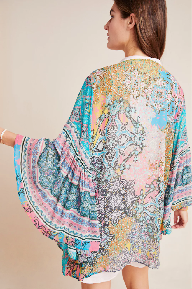 Mystical Garden Ruffle Sleeve Kimono