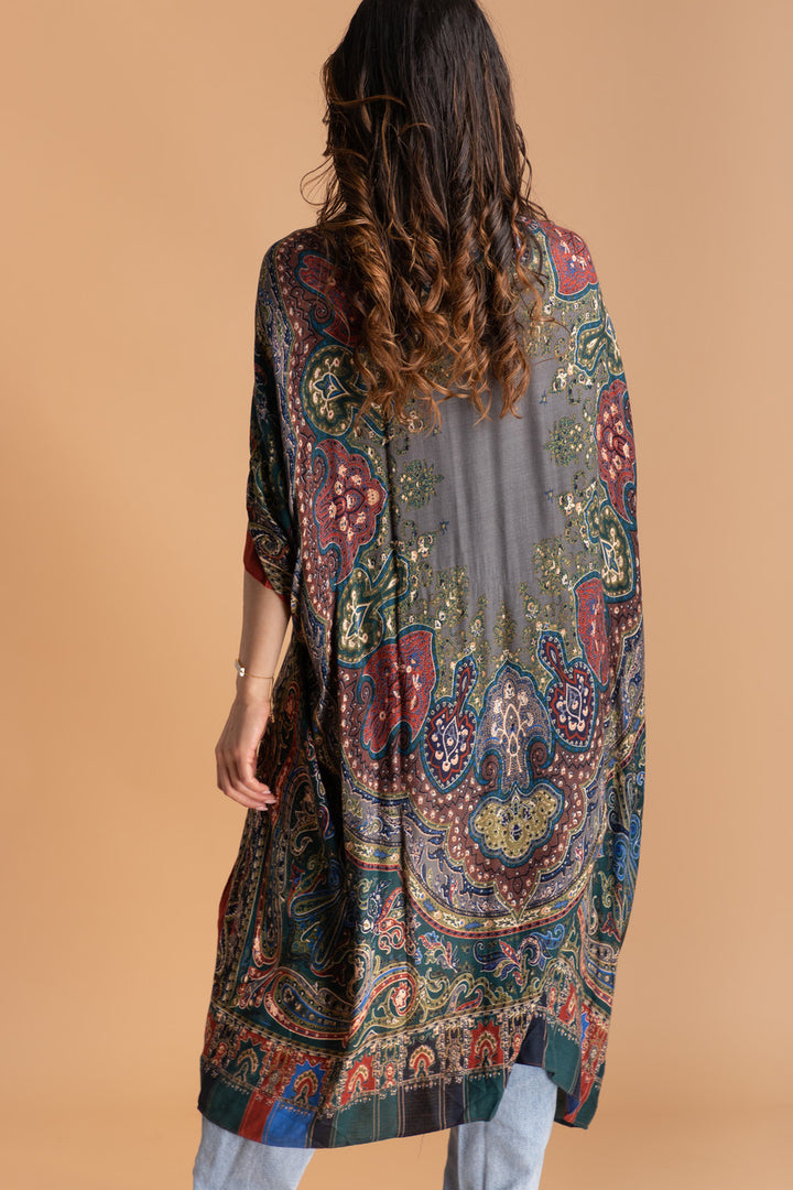 Paisley High Low Kimono