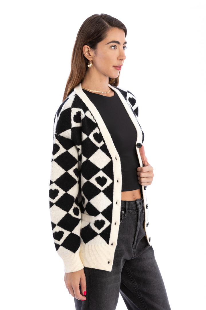 Checkered Hearts Cardigan