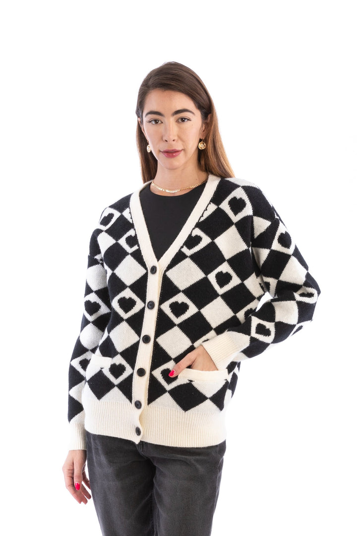 Checkered Hearts Cardigan