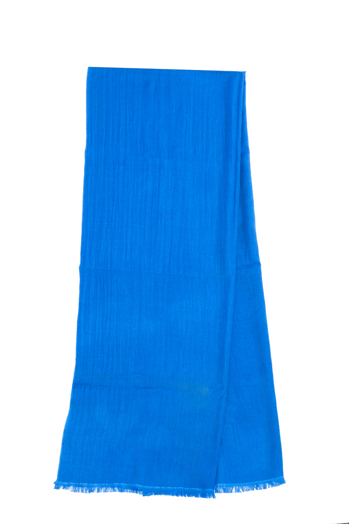 Cashmere Silk Scarf - SAACHI - Medium Blue - Scarf