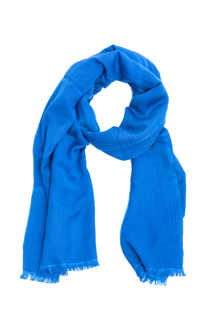 Cashmere Silk Scarf - SAACHI - Medium Blue - Scarf