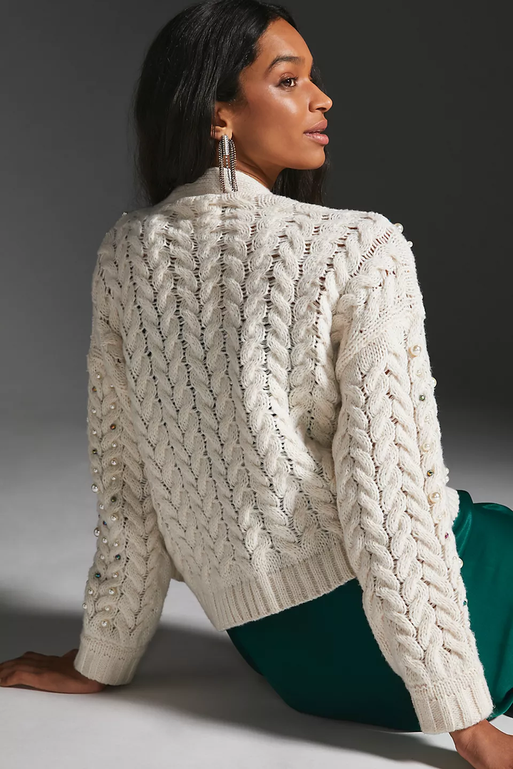 Holiday Cardigan Pearl Knit