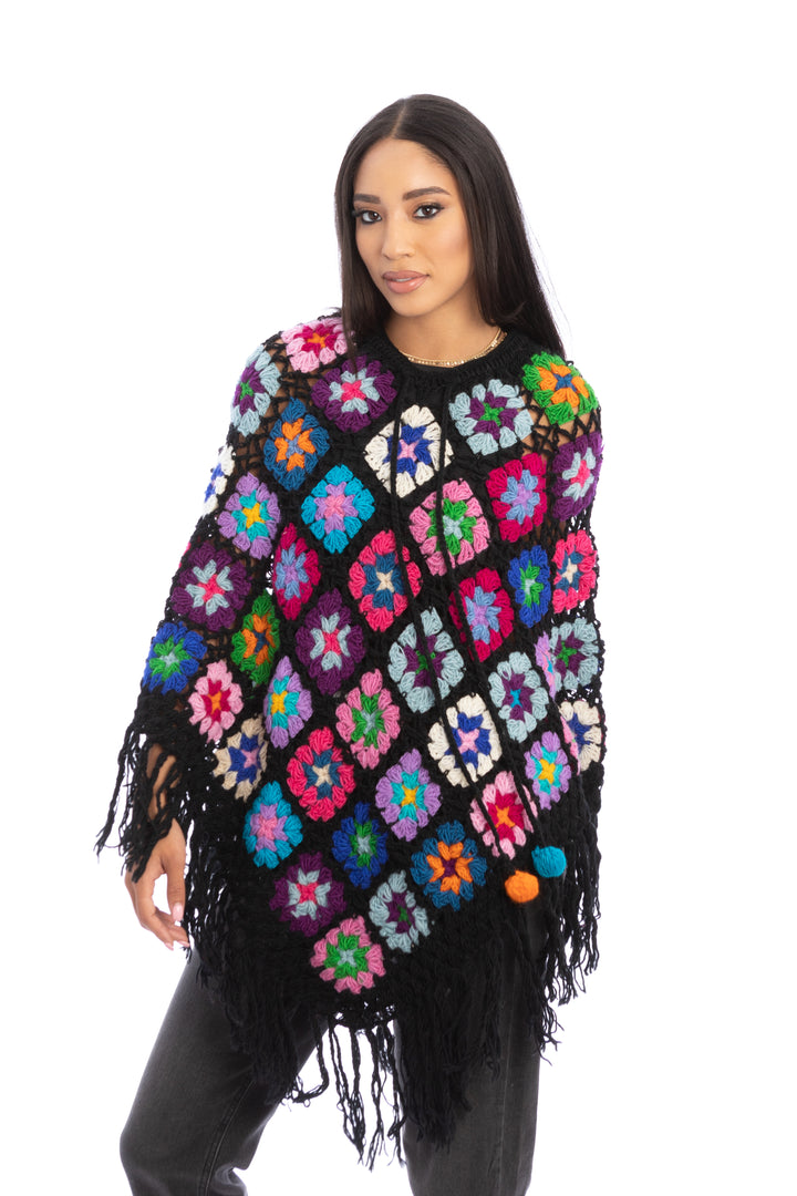 Crochet Fringe Sweater Poncho