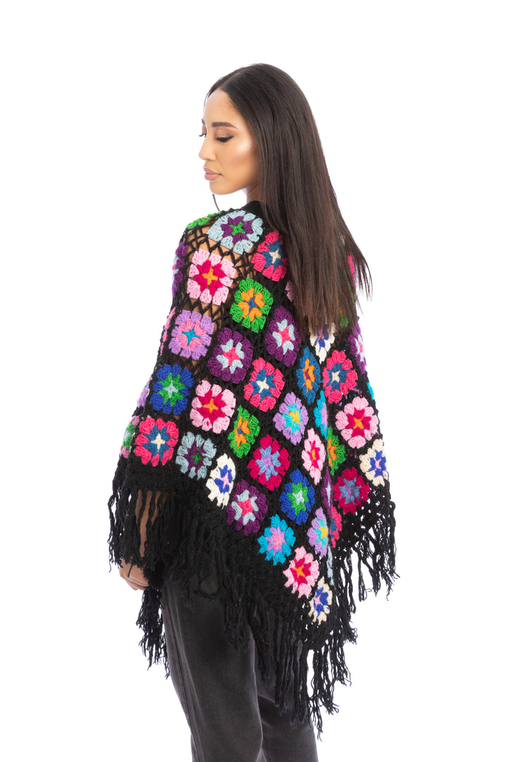 Crochet Fringe Sweater Poncho