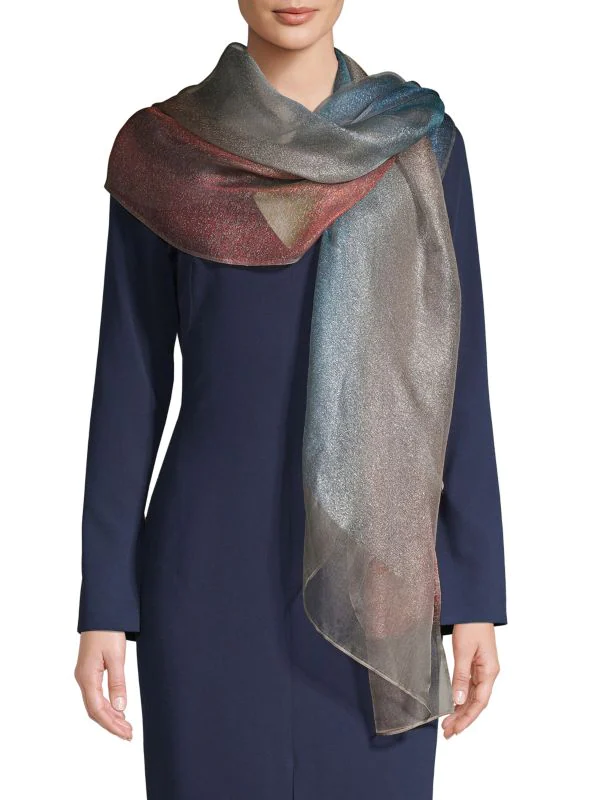 Ombre Glitz Scarf Steel Blue